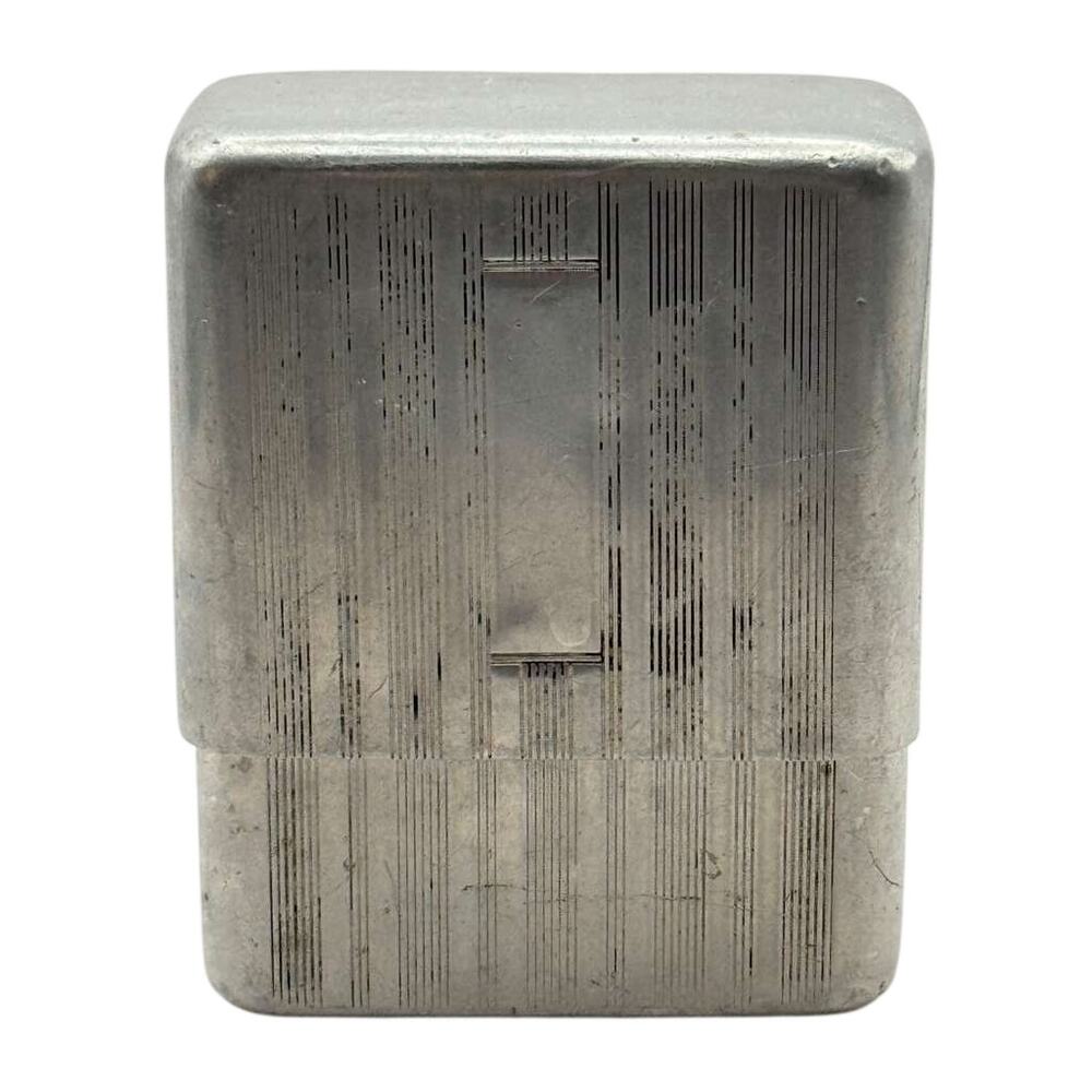 Vintage Park Sherman Co Cigarette Case Silver Tone Fluted Springfield Illinois